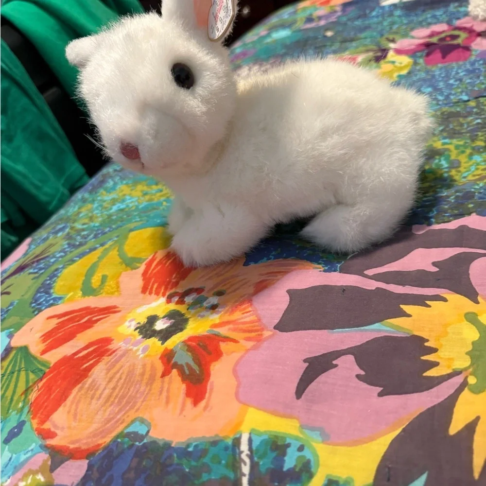 Ty White Plush Bunny Toy